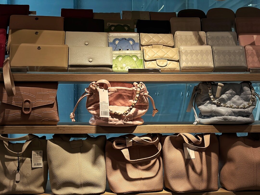 luxury handbag display